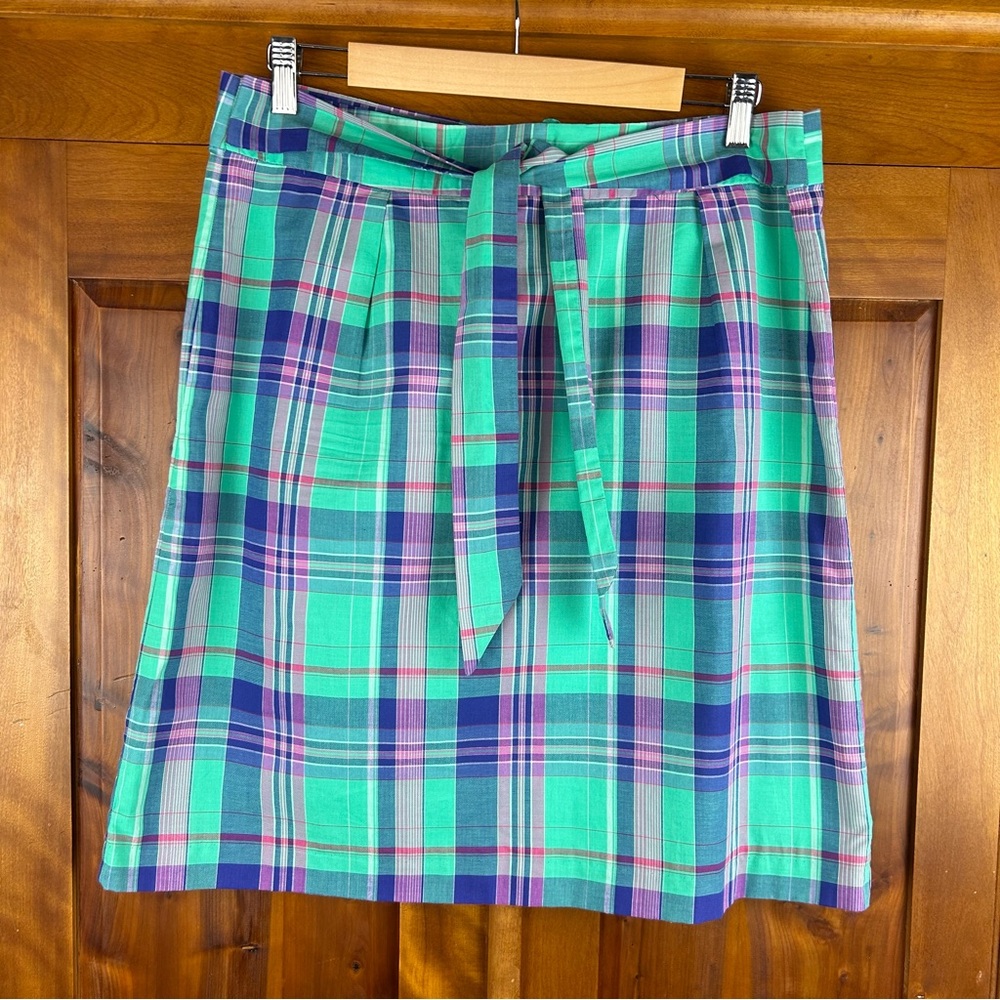 346 Brooks Brothers Preppy Plaid Lined Cotton Skirt  Festival Old Money